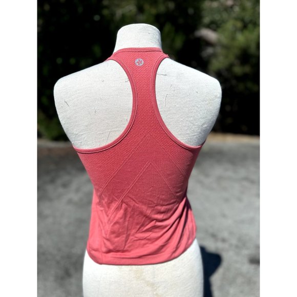 Papaya Active Tank Top Womens Small Pink Crop Racerback Crew back Activewear - Picture 2 of 8